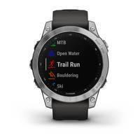 Спортивний годинник Garmin Fenix 7 Silver with Graphite з силіконовим ремінцем 010-02540-01