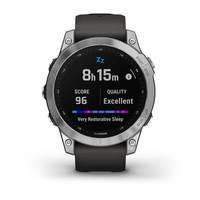 Спортивний годинник Garmin Fenix 7 Silver with Graphite з силіконовим ремінцем 010-02540-01