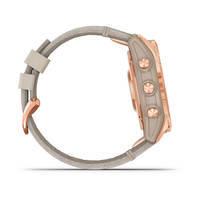 Спортивний годинник Garmin Fenix 7S Sapphire Solar Rose Gold Titanium з піщаним шкіряним ремінцем 010-02539-35