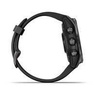 Спортивний годинник Garmin Fenix 7S Sapphire Solar Carbon Grey DLC Titanium з силіконовим ремінцем 010-02539-25