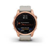 Спортивний годинник Garmin Fenix 7S Solar Rose Gold з піщаним силіконовим ремінцем 010-02539-11
