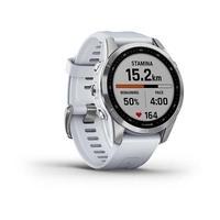 Спортивний годинник Garmin Fenix 7S Silver з білим силіконовим ремінцем 010-02539-03