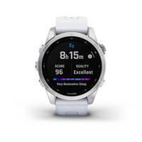 Спортивний годинник Garmin Fenix 7S Silver з білим силіконовим ремінцем 010-02539-03