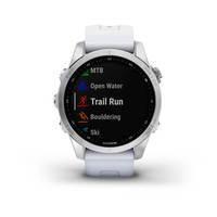 Спортивний годинник Garmin Fenix 7S Silver з білим силіконовим ремінцем 010-02539-03