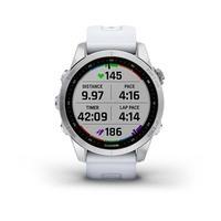 Спортивний годинник Garmin Fenix 7S Silver з білим силіконовим ремінцем 010-02539-03