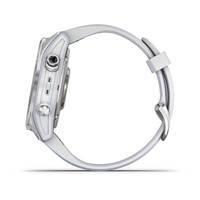 Спортивний годинник Garmin Fenix 7S Silver з білим силіконовим ремінцем 010-02539-03