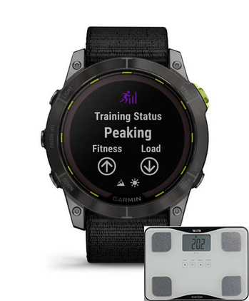 Акція ! Спортивний годинник Garmin Enduro 2 з чорним нейлоновим ремінцем  010-02754-01 + Ваги-аналізатори Tanita BC-718 White