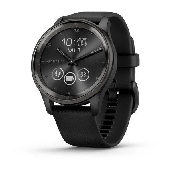 Гібридні смарт-годинник Garmin vivomove Trend Black з силіконовим ремінцем 010-02665-00