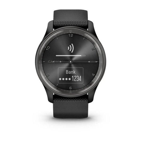 Гібридні смарт-годинник Garmin vivomove Trend Black з силіконовим ремінцем 010-02665-00