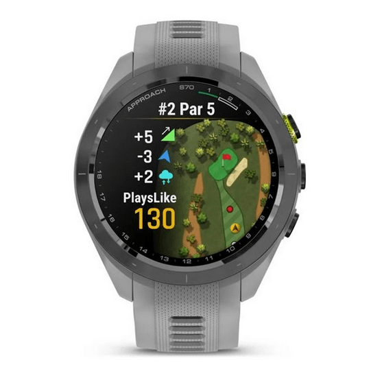 Спортивний годинник Garmin Approach S70 (42 мм) Black Ceramic Bezel та сірим ремінцем 010-02746-11