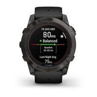 Спортивний годинник Garmin Fenix 7X Pro Sapphire Solar Edition Carbon Gray DLC Titanium з чорним силіконовим ремінцем 010-02778-11
