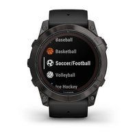 Спортивний годинник Garmin Fenix 7X Pro Sapphire Solar Edition Carbon Gray DLC Titanium з чорним силіконовим ремінцем 010-02778-11