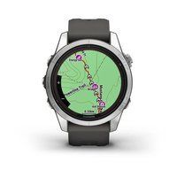 Спортивний годинник Garmin Fenix 7S Pro Sapphire Solar Edition Silverі з сірим силіконовим ремінцем 010-02776-01