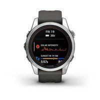Спортивний годинник Garmin Fenix 7S Pro Sapphire Solar Edition Silverі з сірим силіконовим ремінцем 010-02776-01