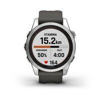 Спортивний годинник Garmin Fenix 7S Pro Sapphire Solar Edition Silverі з сірим силіконовим ремінцем 010-02776-01