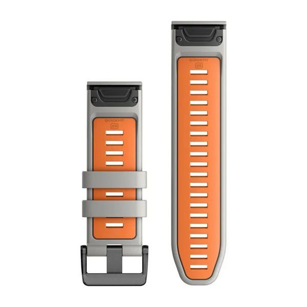 Змінний ремінець Garmin QuickFit 26 мм Fog Gray Orange силіконовий 010-13281-02