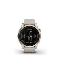 Спортивний годинник Garmin Epix Pro Gen 2 Sapphire Edition (42мм) Soft Gold з силіконовим пісочним ремінцем 010-02802-11