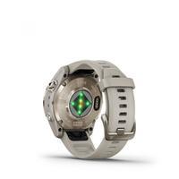 Спортивний годинник Garmin Epix Pro Gen 2 Sapphire Edition (42мм) Soft Gold з силіконовим пісочним ремінцем 010-02802-11