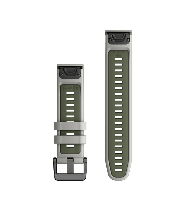 Ремінець Garmin 22mm QuickFit Fog Gray/Moss силіконовий 010-13280-08