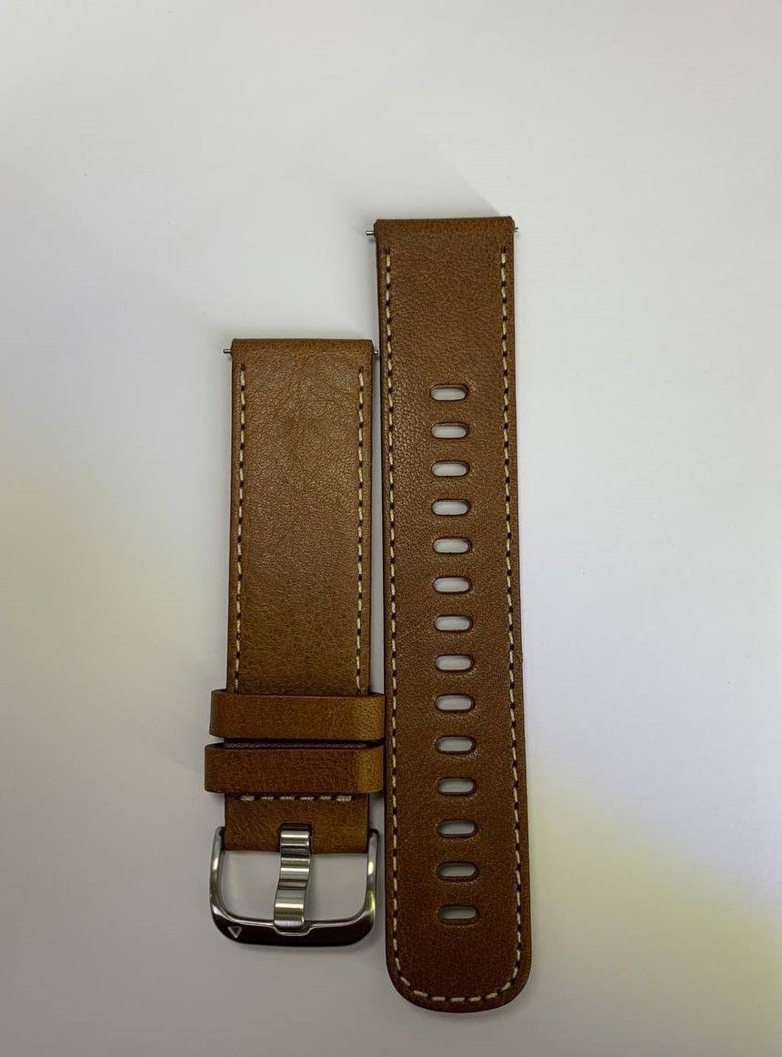 Ремінець з італійської шкіри Garmin Quick Release 22 мм Leather Leder Braun 010-12932-24