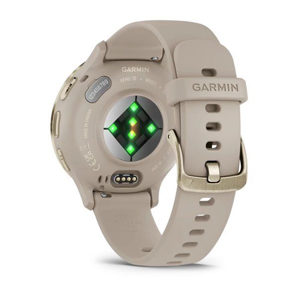Спортивний годинник Garmin Venu 3S French Gray Soft Gold з силіконовим ремінцем 010-02785-02 