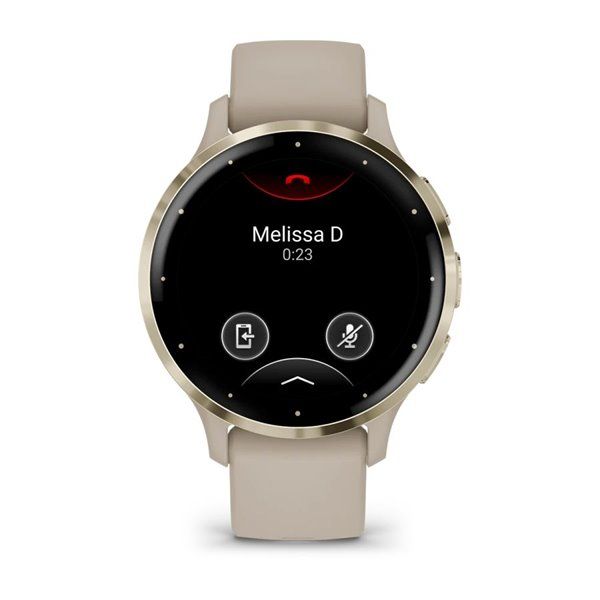 Спортивний годинник Garmin Venu 3S French Gray Soft Gold з силіконовим ремінцем 010-02785-02 