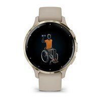 Спортивний годинник Garmin Venu 3S French Gray Soft Gold з силіконовим ремінцем 010-02785-02 