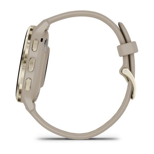 Спортивний годинник Garmin Venu 3S French Gray Soft Gold з силіконовим ремінцем 010-02785-02 