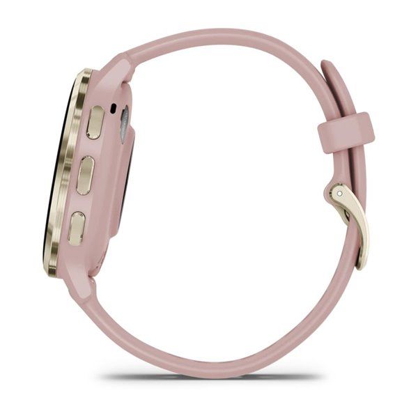Спортивний годинник Garmin Venu 3S Dust Rose Soft Gold з силіконовим ремінцем 010-02785-03