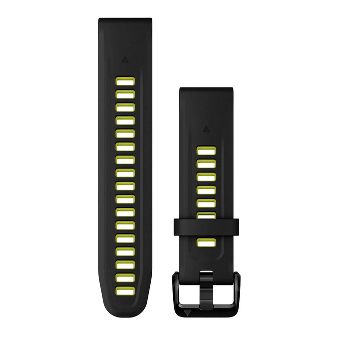 Змінний ремінець Garmin QuickFit 20 мм Black Electric Lime силіконовий 010-13279-03