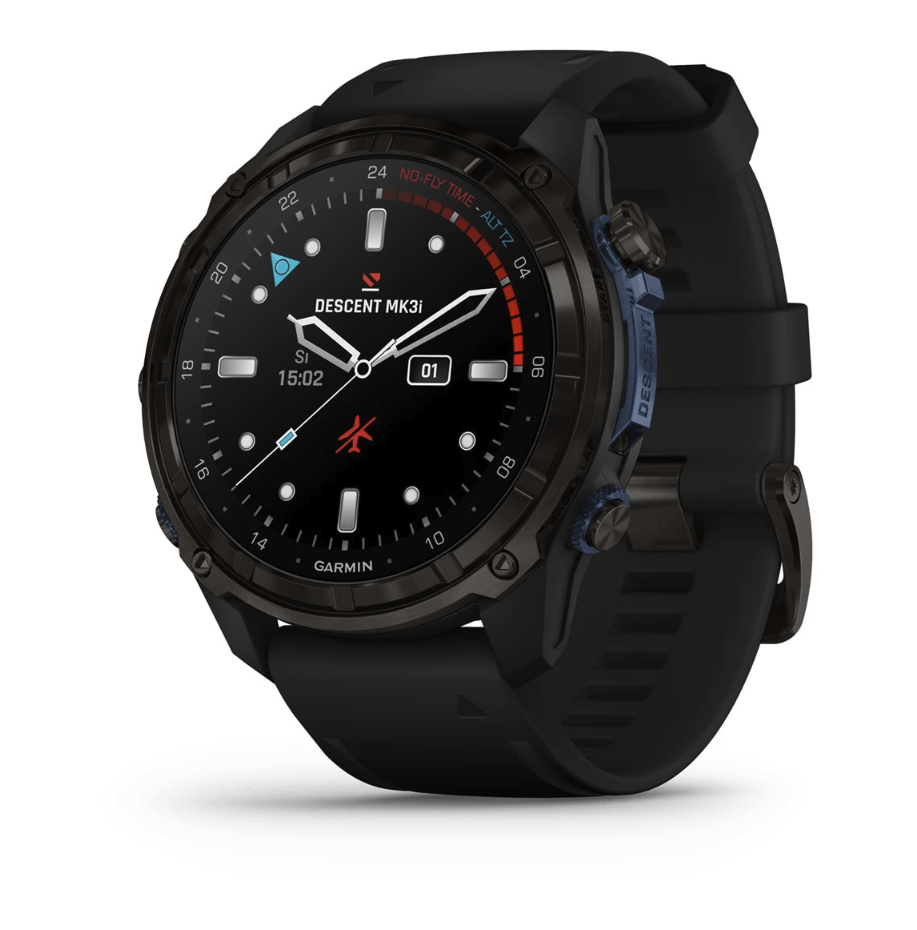 Спортивний годинник Garmin Descent Mk3i (51мм) Carbon Gray DLC Titanium з чорним силіконовим ремінцем 010-02752-11