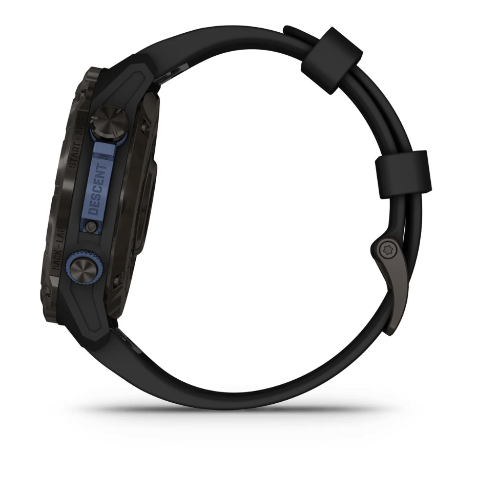 Спортивний годинник Garmin Descent Mk3i (51мм) Carbon Gray DLC Titanium з чорним силіконовим ремінцем 010-02752-11