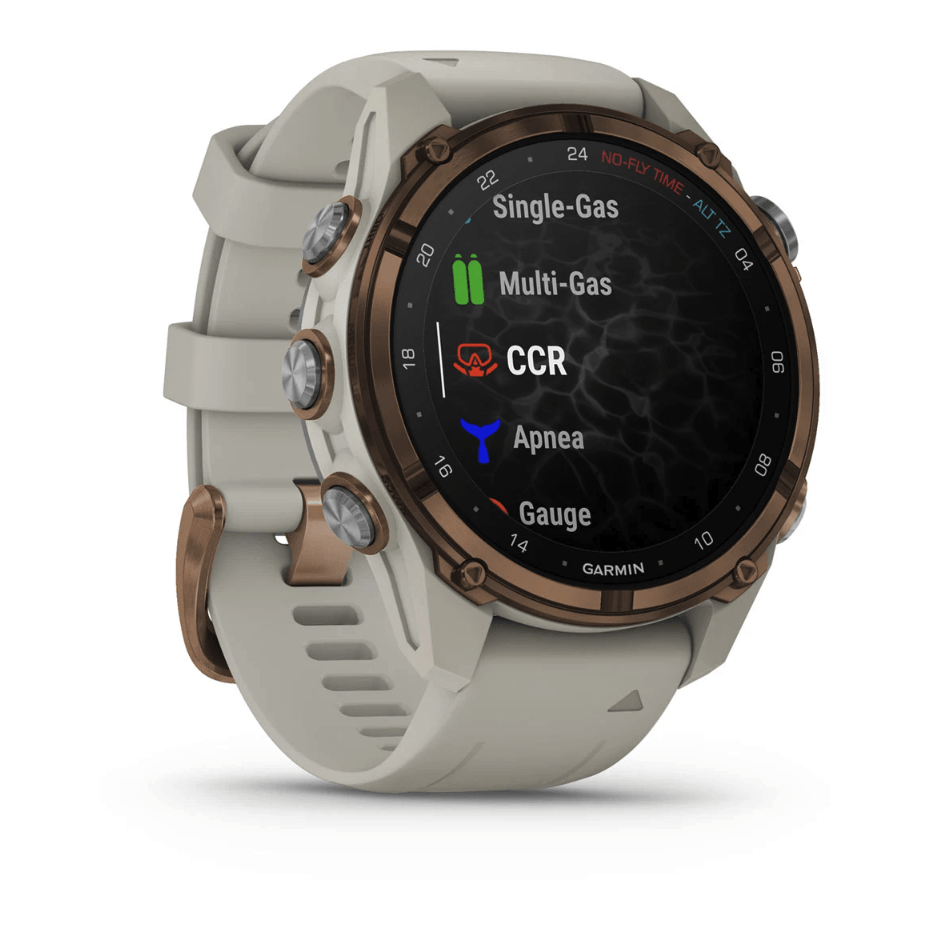 Спортивний годинник Garmin Descent Mk3i (43мм) Bronze PVD Titanium with French Gray з силіконовим ремінцем 010-02753-14