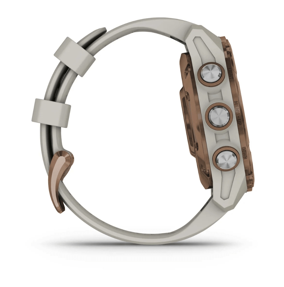 Спортивний годинник Garmin Descent Mk3i (43мм) Bronze PVD Titanium with French Gray з силіконовим ремінцем 010-02753-14