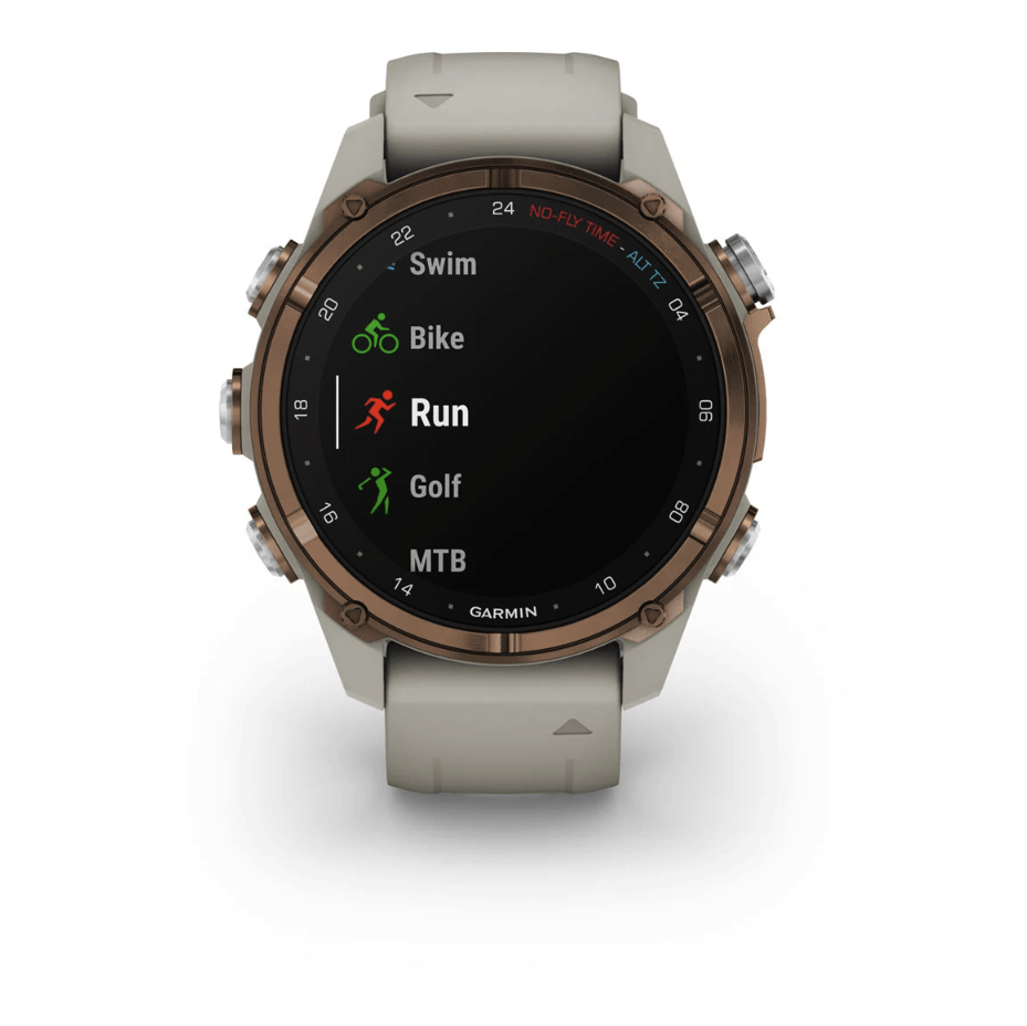 Спортивний годинник Garmin Descent Mk3i (43мм) Bronze PVD Titanium with French Gray з силіконовим ремінцем 010-02753-14