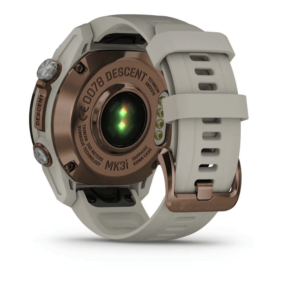 Спортивний годинник Garmin Descent Mk3i (43мм) Bronze PVD Titanium with French Gray з силіконовим ремінцем 010-02753-14