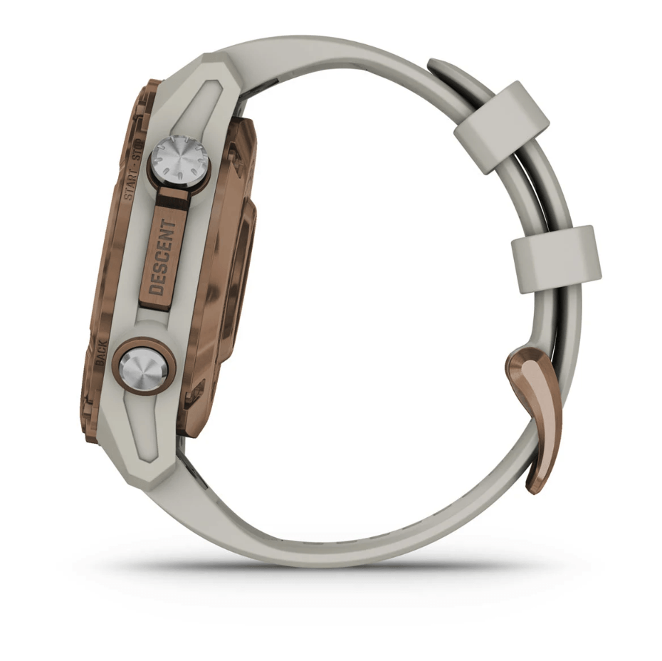 Спортивний годинник Garmin Descent Mk3i (43мм) Bronze PVD Titanium with French Gray з силіконовим ремінцем 010-02753-14