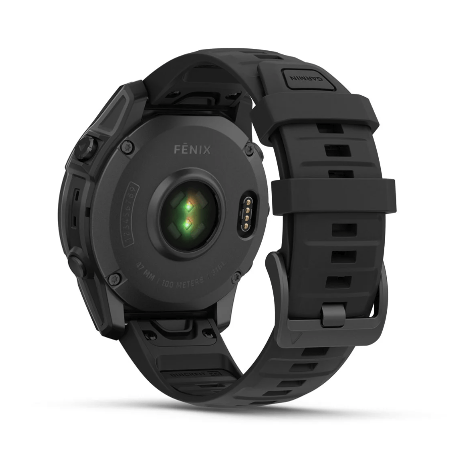 Спортивний годинник Garmin Fenix E Amoled 47мм Slate Gray Steel з чорним силіконовим ремінцем 010-03025-01