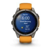 Спортивний годинник Garmin Fenix 8 Amoled 47мм Sapphire Titanium з помаранчевим силіконовим ремінцем 010-02904-11