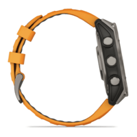 Спортивний годинник Garmin Fenix 8 Amoled 47мм Sapphire Titanium з помаранчевим силіконовим ремінцем 010-02904-11