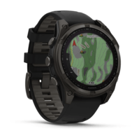 Спортивний годинник Garmin Fenix 8 Solar 47мм Sapphire Carbon Gray DLC Titanium з чорним силіконовим ремінцем 010-02906-11