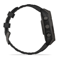 Спортивний годинник Garmin Fenix 8 Solar 47мм Sapphire Carbon Gray DLC Titanium з чорним силіконовим ремінцем 010-02906-11