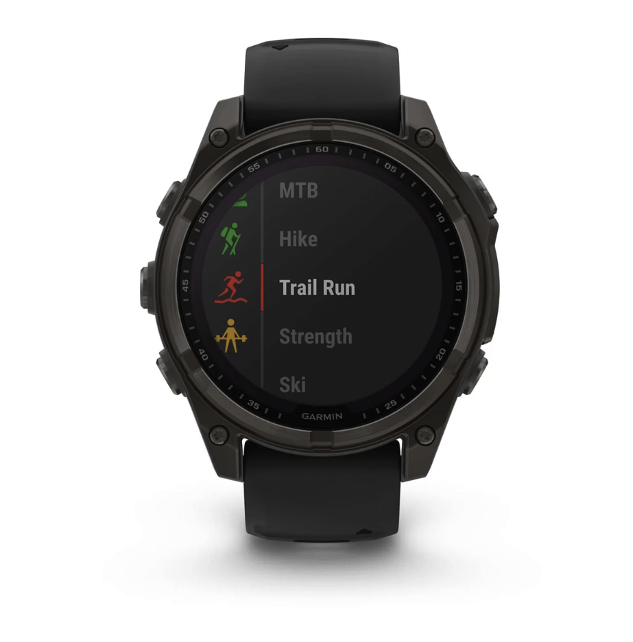 Спортивний годинник Garmin Fenix 8 Solar 47мм Sapphire Carbon Gray DLC Titanium з чорним силіконовим ремінцем 010-02906-11