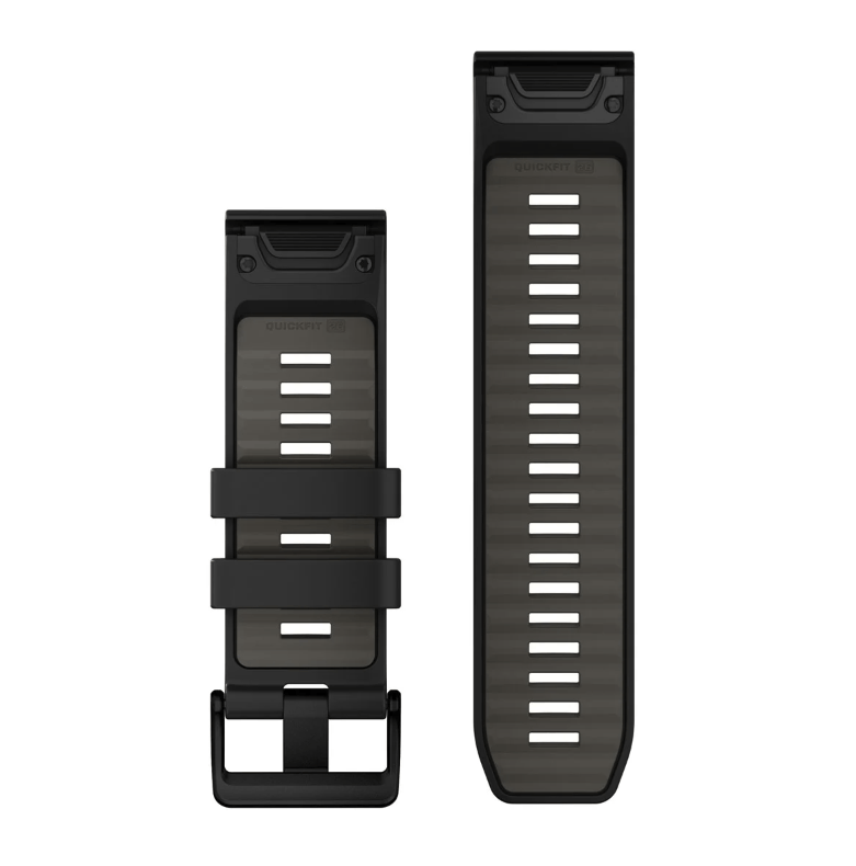 Ремінець Garmin fenix 8 QuickFit 26 мм Black/Pebble Gray силіконовий 010-13393-00