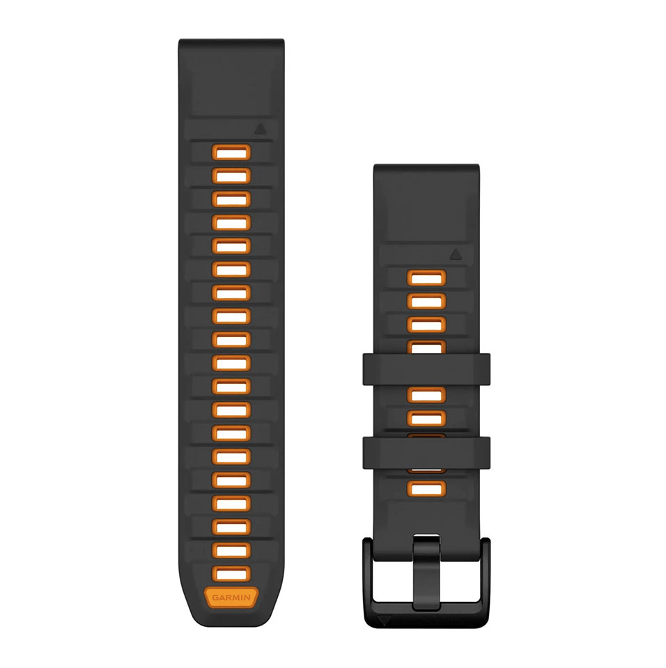 Ремінець Garmin fenix 8 QuickFit 22 мм Graphite/Spark Orange силіконовий 010-13392-05