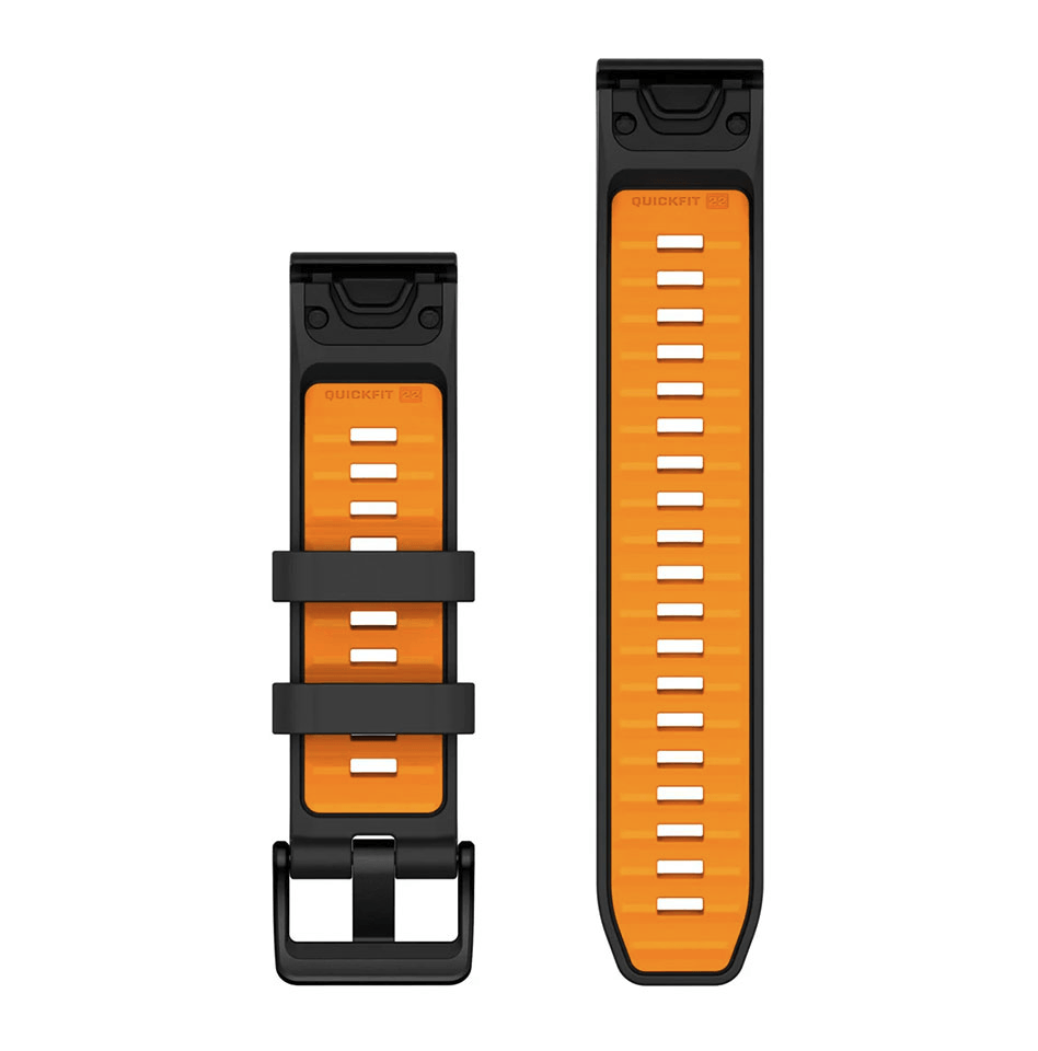 Ремінець Garmin fenix 8 QuickFit 22 мм Graphite/Spark Orange силіконовий 010-13392-05