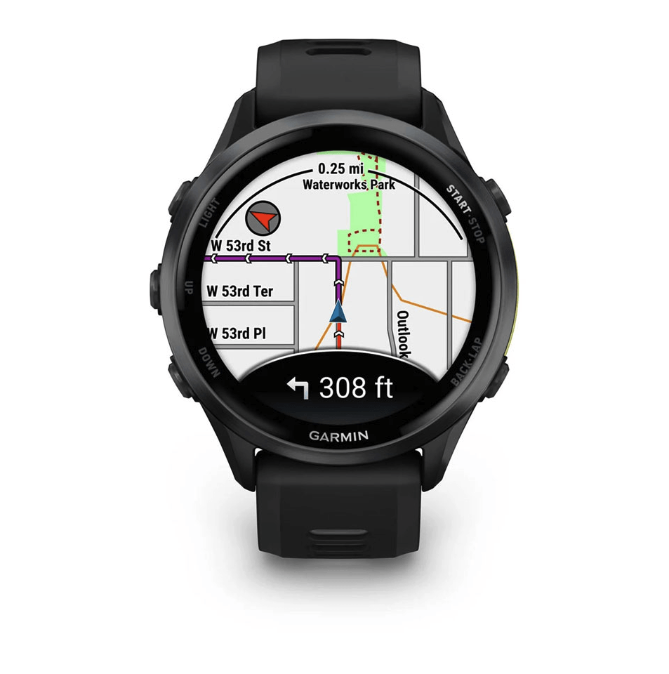Годинник Garmin Forerunner 970 Black/Yellow DLC Titanium із чорним силіконовим ремінцем 010-02969-10
