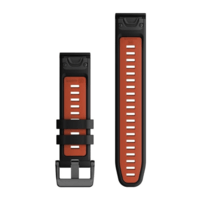Ремінець Garmin fenix 8 QuickFit 22 мм Black/Flame Red  силіконовий 010-13280-06