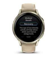 Спортивний годинник Garmin Venu 4 41мм Lunar Gold із шкіряним ремінцем 010-03013-03