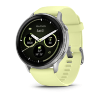 Спортивний годинник Garmin Venu 4 45мм Silver with Citron із світло-жовтим силіконовим ремінцем 010-03014-02